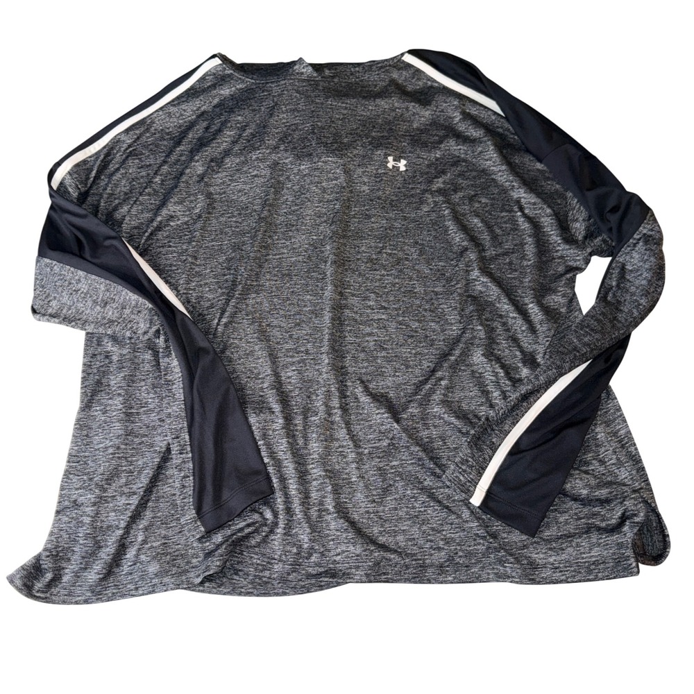 Under Armour Long Sleeve Shirt 2X Grey HeatGear Loose Fit Athletic Top‎